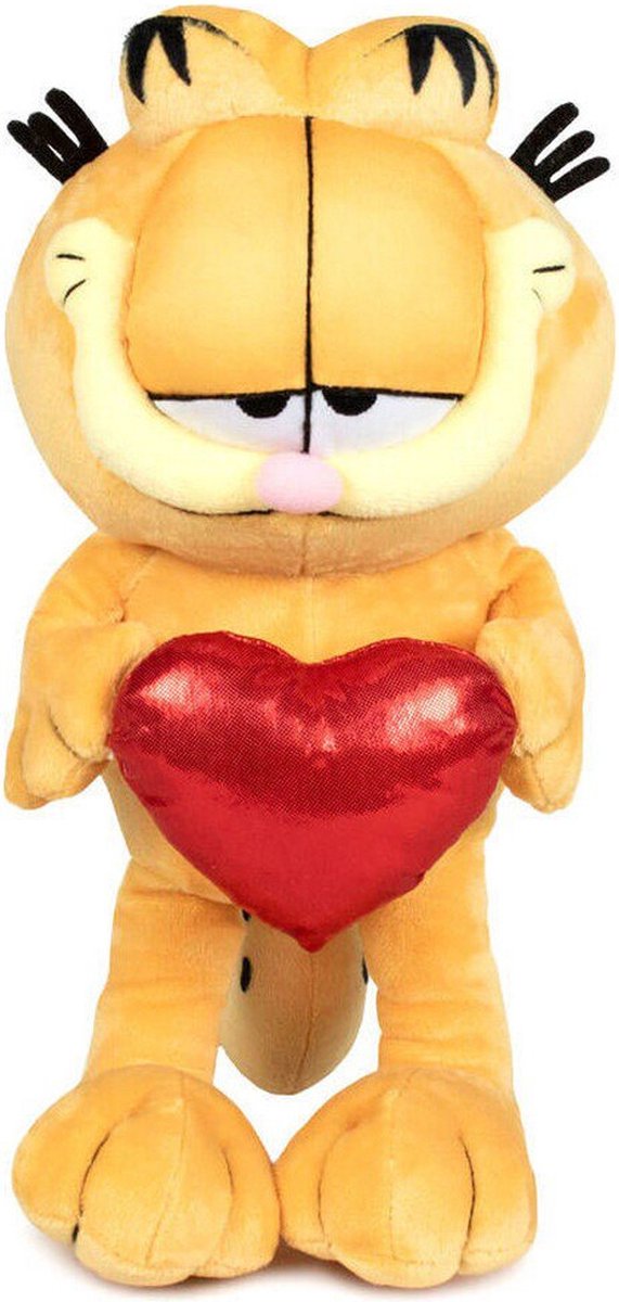 Garfield Kat met Hart Pluche Knuffel 34 cm {Speelgoed Knuffeldier Knuffelpop voor jongens meisjes kinderen | Garfield Kat Plush Toy | Valentijnsdag Moederdag}